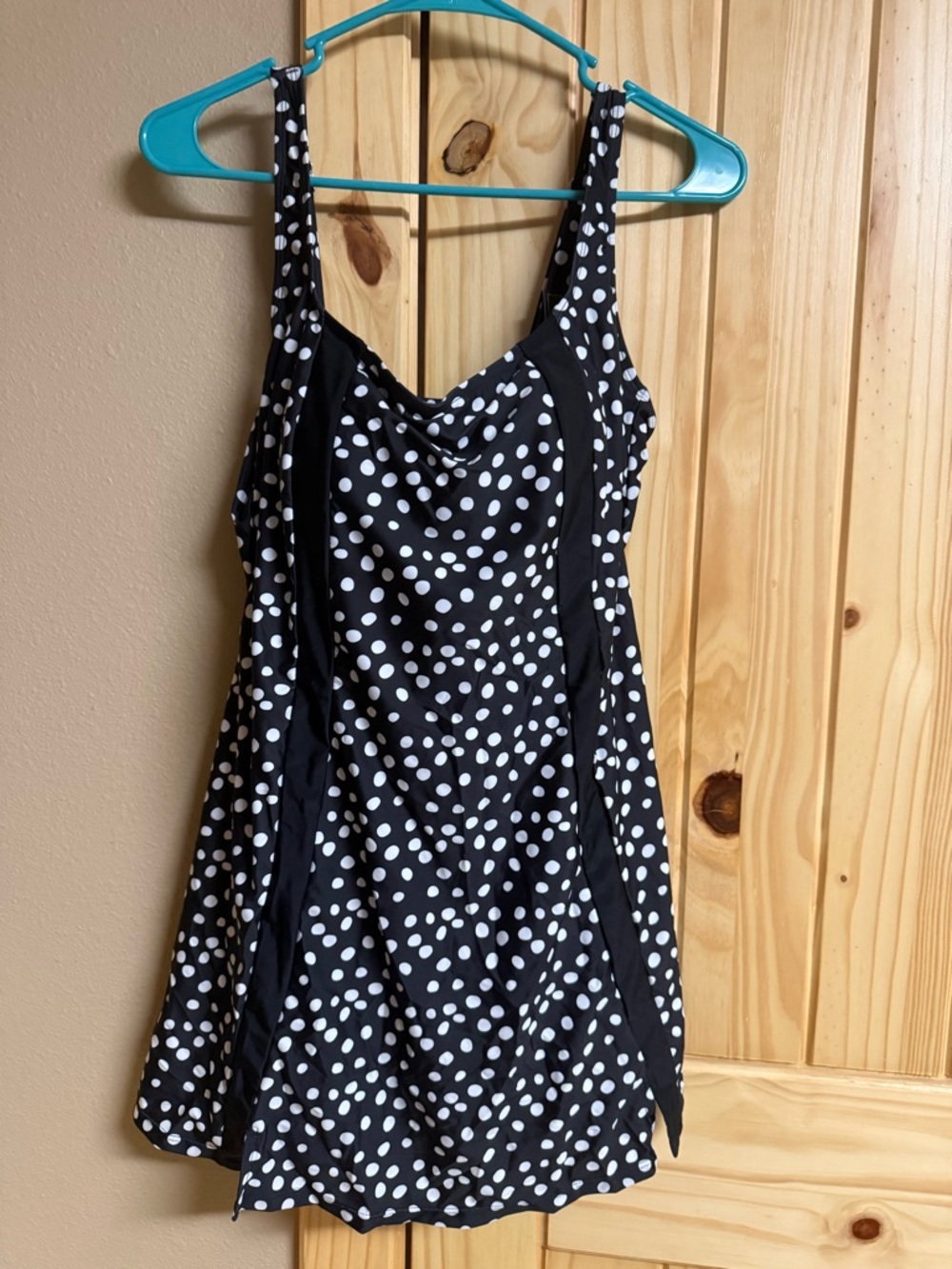 Black and White Polka Dot Swimdress